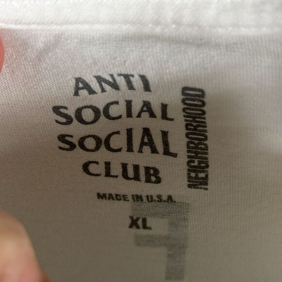 🔥 ANTI SOCIAL SOCIAL CLUB X NEIGHBORHOOD WHITE 'FILTH FURY' T-SHIRT Sz XL - EUC - Picture 8 of 8